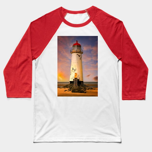 Talacre Lighthouse Wales Baseball T-Shirt by Adrian Evans Photography